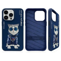 Nimmy Glasses Cool Cat Case for iPhone 15 Pro - Blue
