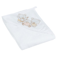 Tega Baby Dvielis ar kapuci BEAR white pearl 80x80 cm TegaBaby MS-014 [A]