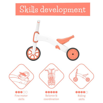 Chillafish Bunzi līdzsvara velosipēds - transformers pa&scaron;iem mazākajiem 2-in-1, flamingo rozā, no 1 līdz 3 gadiem - CPBN03FLA
