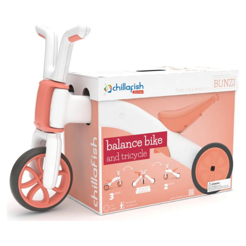 Chillafish Bunzi līdzsvara velosipēds - transformers pa&scaron;iem mazākajiem 2-in-1, flamingo rozā, no 1 līdz 3 gadiem - CPBN03FLA