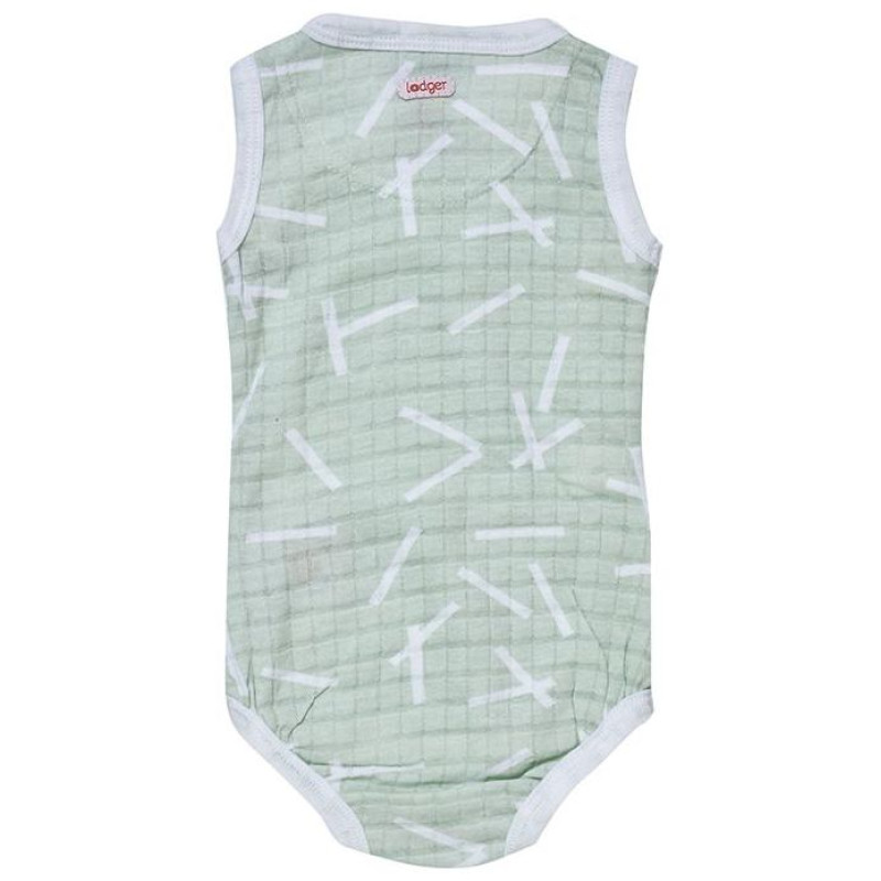 Lodger Romper Sprinkle kokvilnas bodijs bez piedurknēm,Leaf, 62 cm - RF 070_62