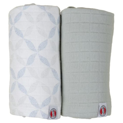 Lodger Swadler Solid Matcha kokvilnas autiņ&scaron;, Peppermint/Blue Fogg, 110x110 cm, 2gab. - SW 1110