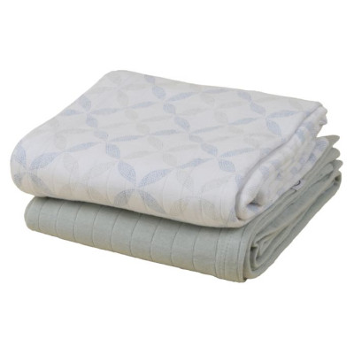 Lodger Swadler Solid Matcha kokvilnas autiņ&scaron;, Peppermint/Blue Fogg, 110x110 cm, 2gab. - SW 1110