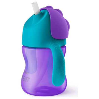 Philips Avent Krūzīte ar elastīgu salmiņu, 200 ml, 9M+, lillā - SCF796/02