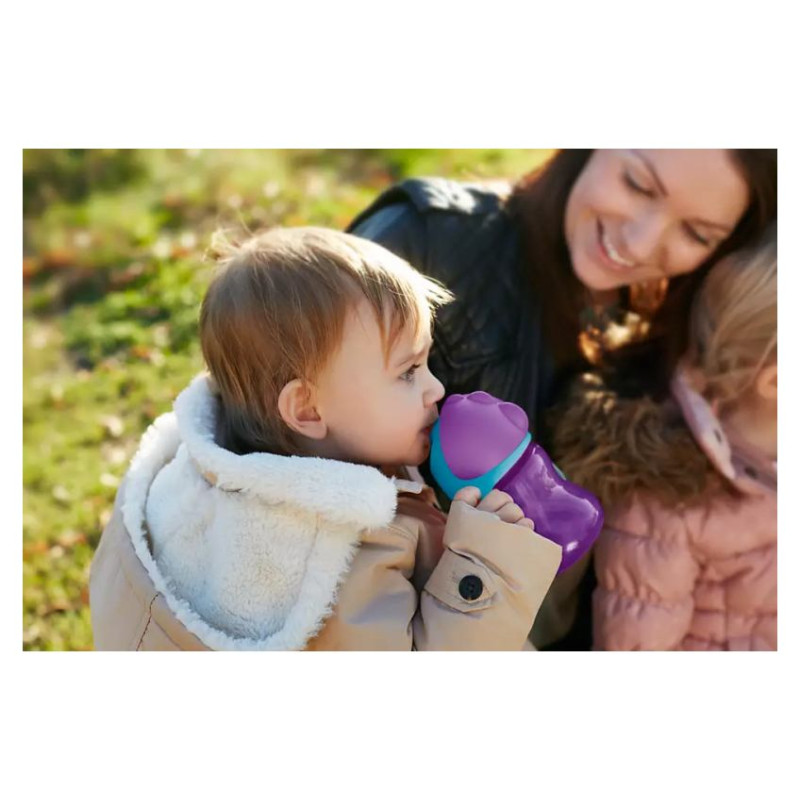 Philips Avent Krūzīte ar elastīgu salmiņu, 200 ml, 9M+, lillā - SCF796/02