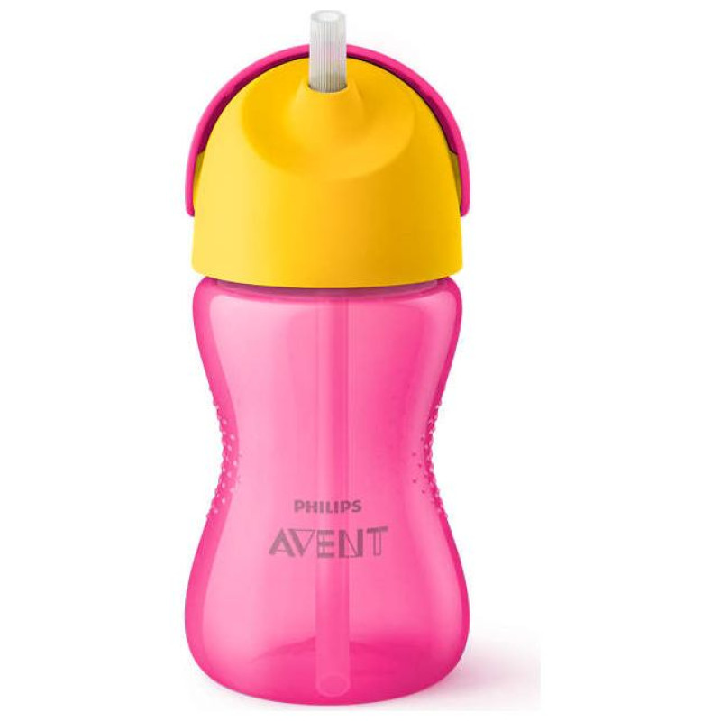 Philips Avent Krūzīte ar elastīgu salmiņu, 300 ml, 12M+, rozā - SCF798/02