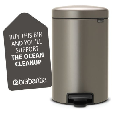 Brabantia atkritumu tvertne ar pedāli NewIcon, 12 l, Platinum - 113628