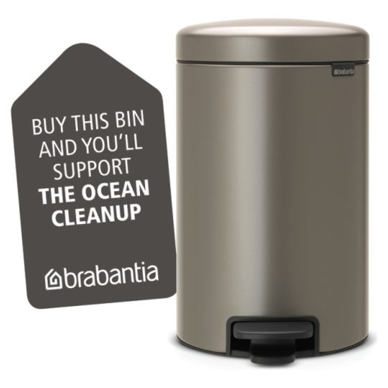 Brabantia atkritumu tvertne ar pedāli NewIcon, 12 l, Platinum - 113628