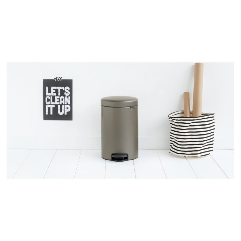 Brabantia atkritumu tvertne ar pedāli NewIcon, 12 l, Platinum - 113628