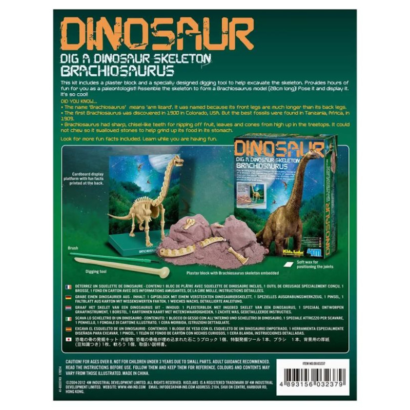 4M Izrakumu komplekts Brahiozaura skelets