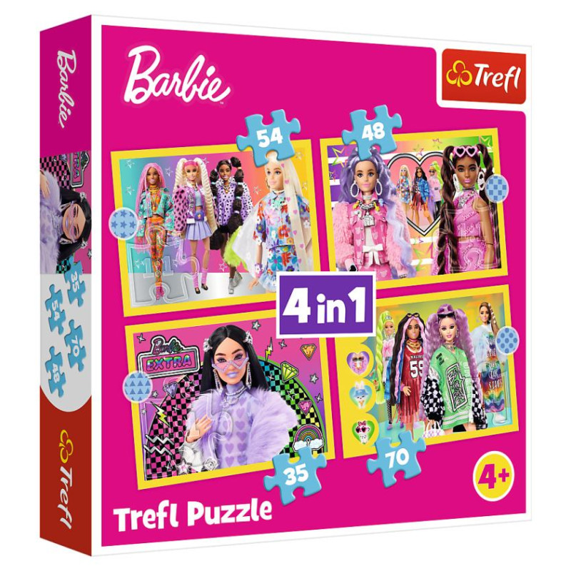 Trefl BARBIE Pužļu komplekts 4in1