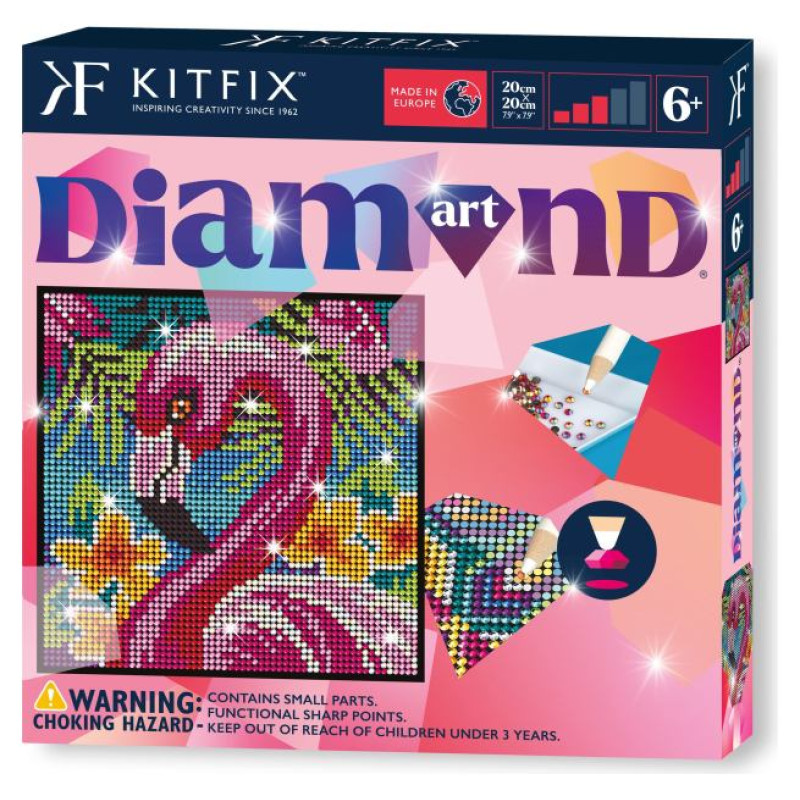 Kitfix Amatniecības komplekts dimantiņu māksla, Flamingo