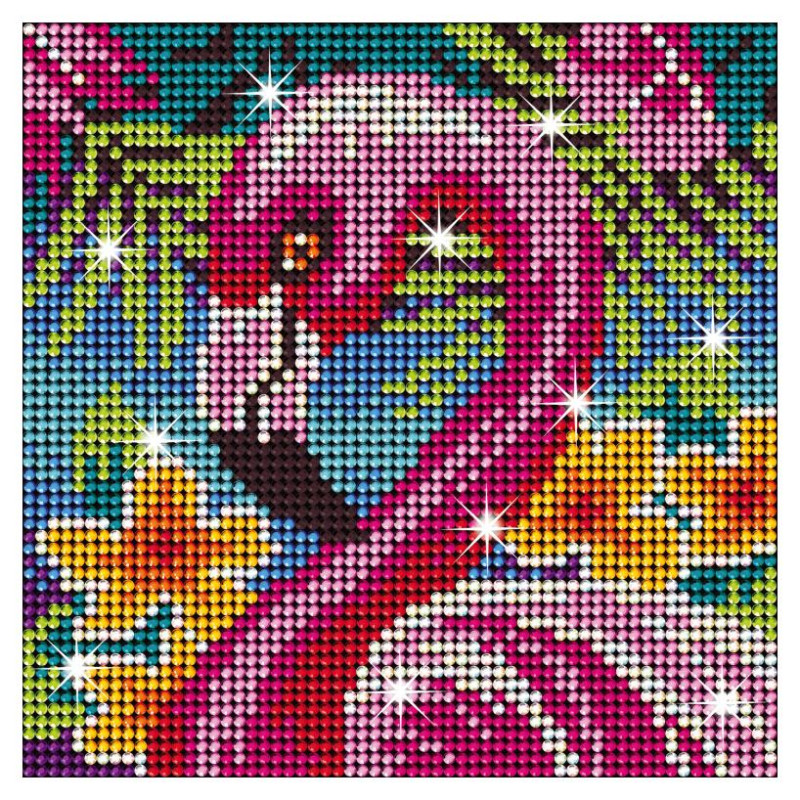 Kitfix Amatniecības komplekts dimantiņu māksla, Flamingo