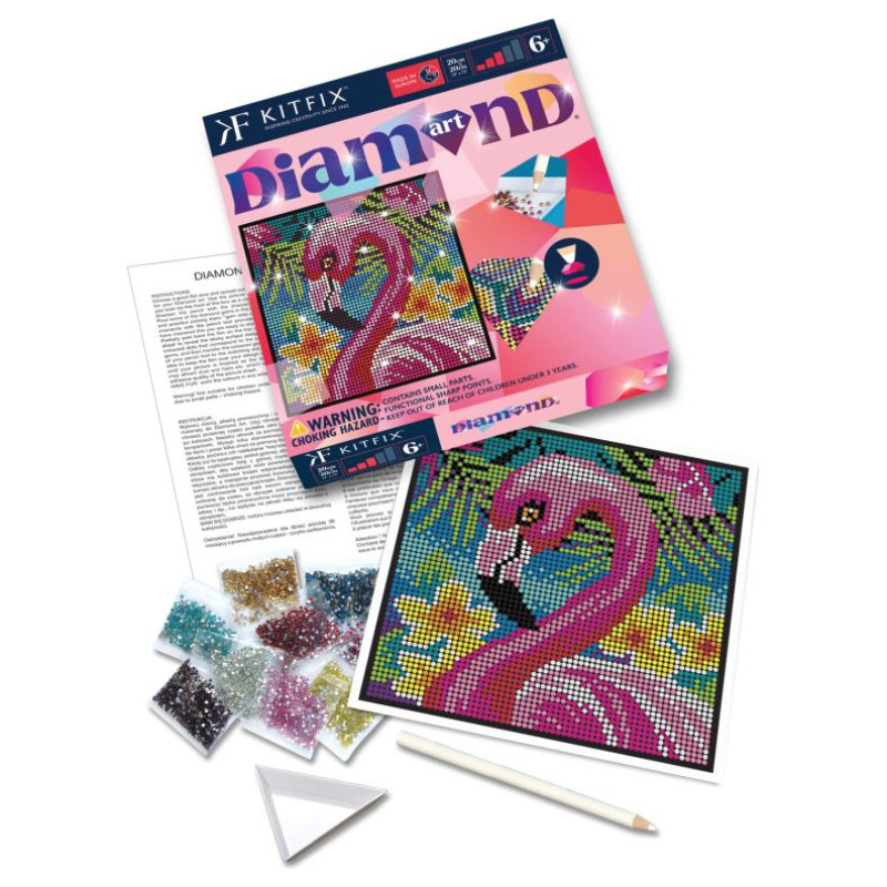 Kitfix Amatniecības komplekts dimantiņu māksla, Flamingo