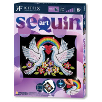 Kitfix Amatniecības komplekts Sequin Art Purple spīdumiņu māksla, Cerības dūjas