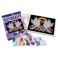 Kitfix Amatniecības komplekts Sequin Art Purple spīdumiņu māksla, Cerības dūjas