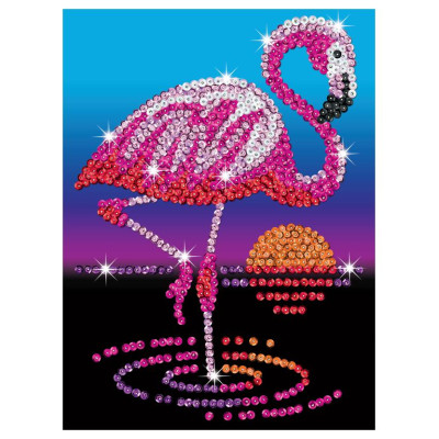 Kitfix Amatniecības komplekts Sequin Art Red spīdumiņu māksla, Flamingo Frenkijs