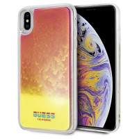 Guess GUHCI65GLCPI iPhone Xs Max różowy /pink hard case California Glow in the dark