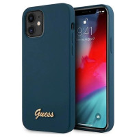 Guess GUHCP12SLSLMGBL iPhone 12 mini 5.4" blue/blue hardcase Metal Logo Script