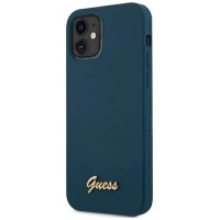 Guess GUHCP12SLSLMGBL iPhone 12 mini 5.4" blue/blue hardcase Metal Logo Script
