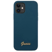 Guess GUHCP12SLSLMGBL iPhone 12 mini 5.4" blue/blue hardcase Metal Logo Script