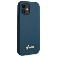 Guess GUHCP12SLSLMGBL iPhone 12 mini 5.4" blue/blue hardcase Metal Logo Script