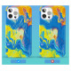 Kingxbar Watercolor Series color case for iPhone 12 Pro / iPhone 12 yellowblue