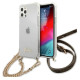 Guess GUHCP12MKC4GSGO iPhone 12/12 Pro 6.1" Transparent hard case 4G Gold Chain