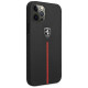 Ferrari FEOMSHCP12LBK iPhone 12 Pro Max black/black hardcase Off Track Leather Nylon Stripe