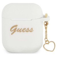 Guess GUA2LSCHSH AirPods 1/2 cover white/white Silicone Charm Heart Collection