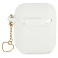 Guess GUA2LSCHSH AirPods 1/2 cover white/white Silicone Charm Heart Collection