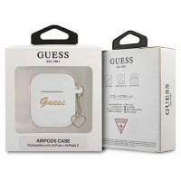 Guess GUA2LSCHSH AirPods 1/2 cover white/white Silicone Charm Heart Collection