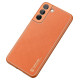 Dux Ducis Yolo elegant cover made of ecological leather for Samsung Galaxy S22 + (S22 Plus) orange