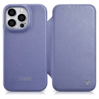 Icarer CE Premium Leather Folio Case iPhone 14 Pro Max Magnetic Flip Leather Folio Case MagSafe Light Purple (WMI14220716-LP)