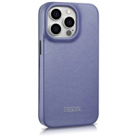 Icarer CE Premium Leather Folio Case iPhone 14 Pro Max Magnetic Flip Leather Folio Case MagSafe Light Purple (WMI14220716-LP)