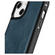 Icarer Leather Oil Wax case covered with natural leather for iPhone 14 blue (WMI14220717-BU)