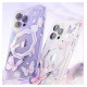 Kingxbar Butterfly Series magnetic case for iPhone 14 Plus MagSafe case with butterflies pink