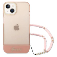 Guess GUHCP14MHGCOHP iPhone 14 Plus 6.7" pink/pink hardcase Translucent Pearl Strap