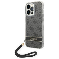 Guess GUOHCP14XH4STK iPhone 14 Pro Max 6.7" black/black hardcase 4G Print Strap