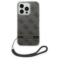 Guess GUOHCP14XH4STK iPhone 14 Pro Max 6.7" black/black hardcase 4G Print Strap