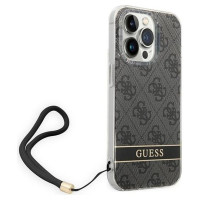 Guess GUOHCP14XH4STK iPhone 14 Pro Max 6.7" black/black hardcase 4G Print Strap