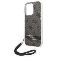 Guess GUOHCP14XH4STK iPhone 14 Pro Max 6.7" black/black hardcase 4G Print Strap