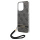 Guess GUOHCP14XH4STK iPhone 14 Pro Max 6.7" black/black hardcase 4G Print Strap