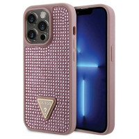 Guess GUHCP14LHDGTPP iPhone 14 Pro 6.1" pink/pink hardcase Rhinestone Triangle