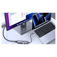 Ugreen Multifunctional HUB 5in1 USB-C - HDMI 1.4 / 3 x USB-A / USB-C PD 100W Ugreen CM511 - gray