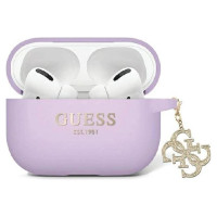 Guess GUAP2LECG4U case for AirPods Pro 2 cover - purple Liquid Silicone Glitter Triangle Charm