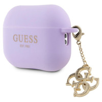 Guess GUAP2LECG4U case for AirPods Pro 2 cover - purple Liquid Silicone Glitter Triangle Charm