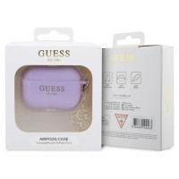 Guess GUAP2LECG4U case for AirPods Pro 2 cover - purple Liquid Silicone Glitter Triangle Charm