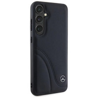 Mercedes Leather Curved Stitches case for Samsung Galaxy S24+ - black