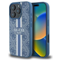 Guess 4G Printed Stripes MagSafe case for iPhone 16 Pro - blue